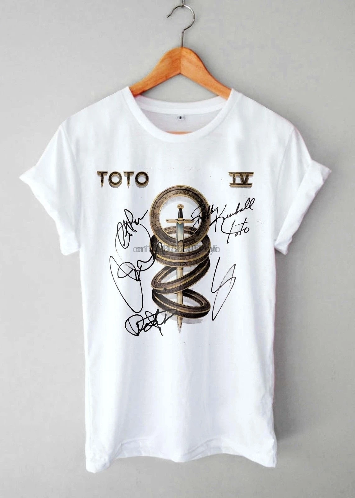 

Graphic Toto Band Signed Logo Men Short Sleeve T-Shirts Fashion Prints Cotton Tops Black Size S-3Xl