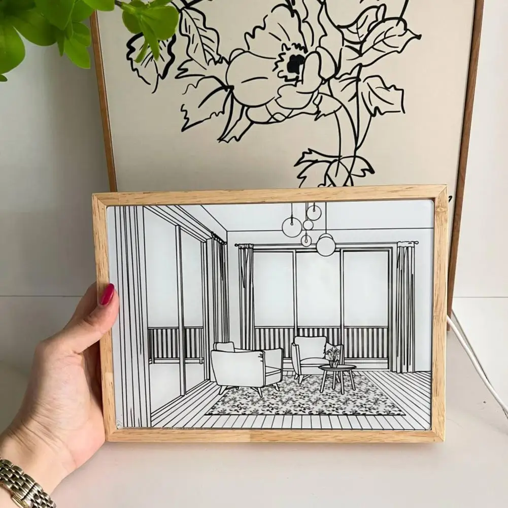 

Unique Bed Light Painting Acrylic Glowing Painting USB Powered Seaside Room Window Bedside Glowing Painting Decorative