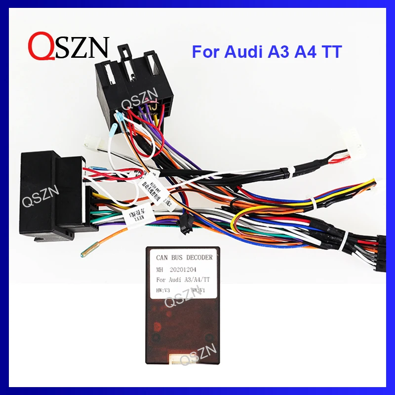

16 pin Android Wiring Harness Power Cable Adapter with Canbus Box For Audi A3/A4/TT Cable For Car radio Multimedia Player