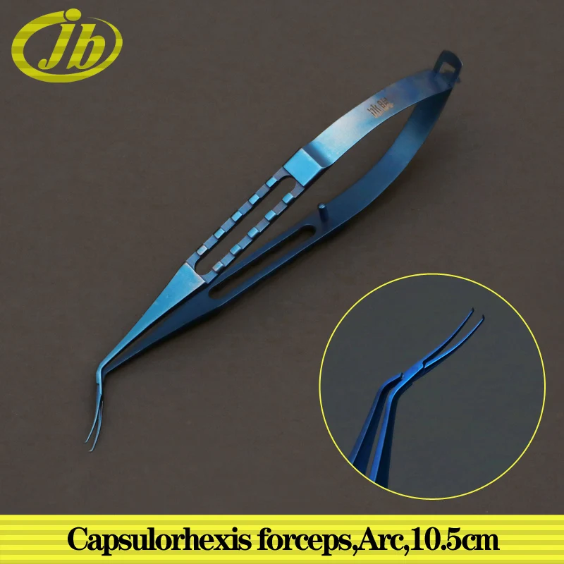 Capsulorhexis forceps hough type 10.5cm titanium alloy arc ophthalmic instruments medical tools