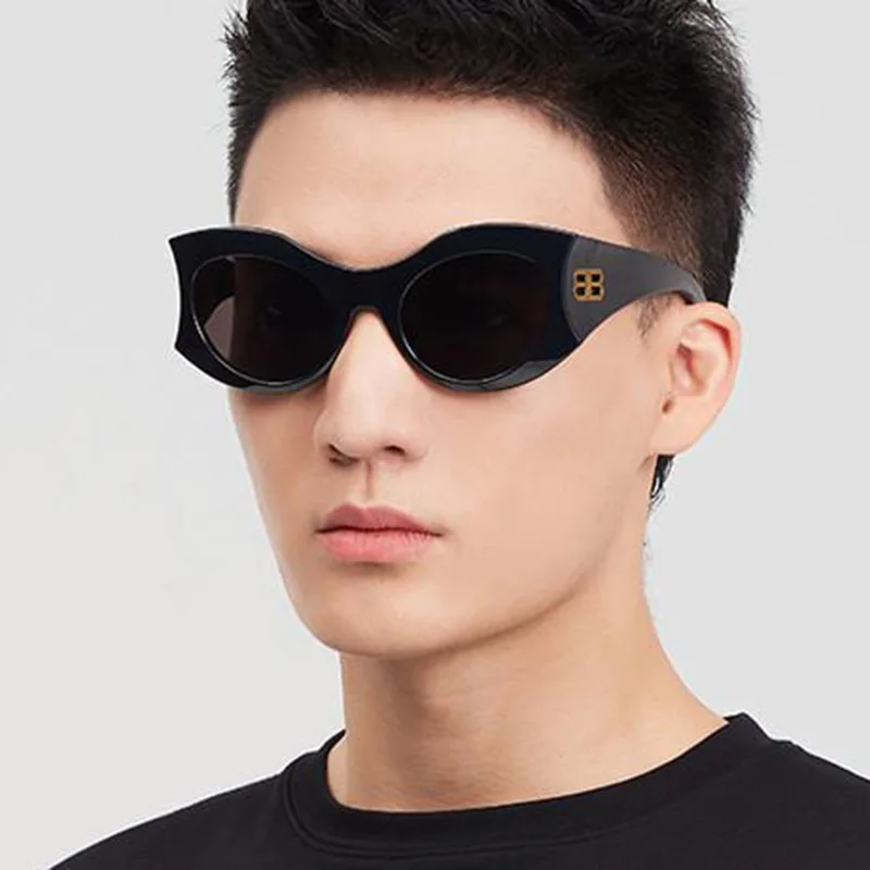 Солнцезащитные очки кошачий глаз Y2K для мужчин и женщин винтажные брендовые