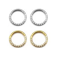 cz zircon cartilage earrings hoop moon helix daith septum clicker nose ring conch tragus piercing surgical steel 16g
