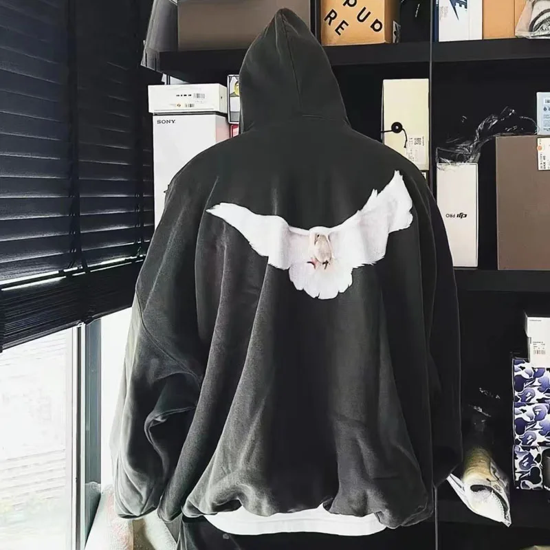 Толстовка Kanye West с капюшоном для мужчин и женщин уличная одежда оверсайз модные