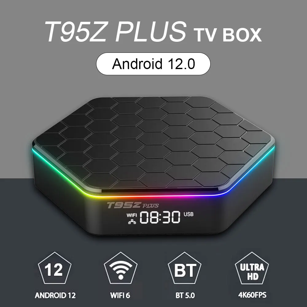 

2022 Android 12.0 Smart TV BOX T95Z RGB Light 6K Ultra HD 2.4G/5G Dual Wifi H618 Quadcore BT5.0 Set-top Box 3D 16/32/64GB ROM