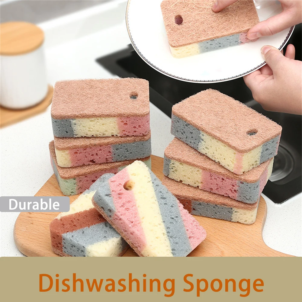 

Kitchen Durable Sponge Wipe Multifunctional Wipe Strong Decontamination Wood Pulp Cotton Dishwashing Cloth Wipe Sponges Block