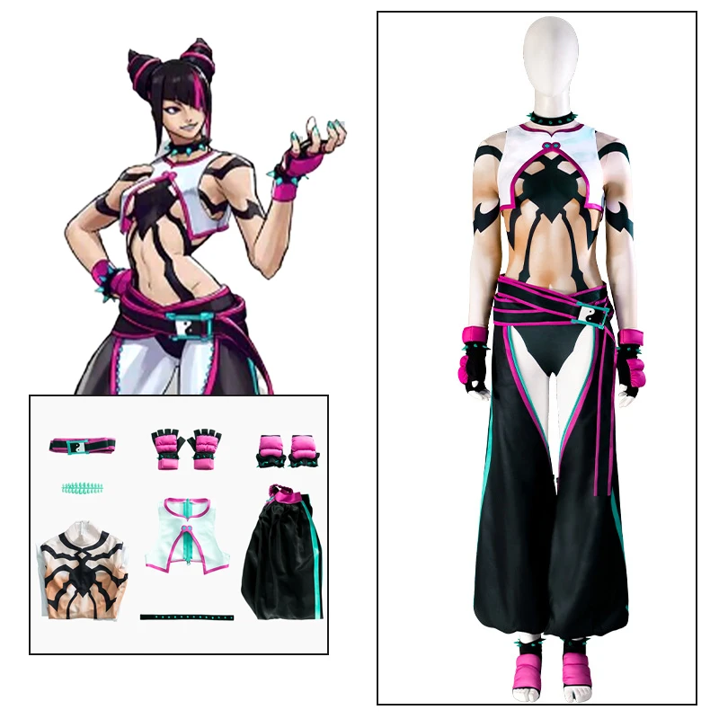 

Games Street Fighter Cos Costumes Han Juri Cosplay Anime Character Uniform Performance Clothes Halloween Carnival Costumes