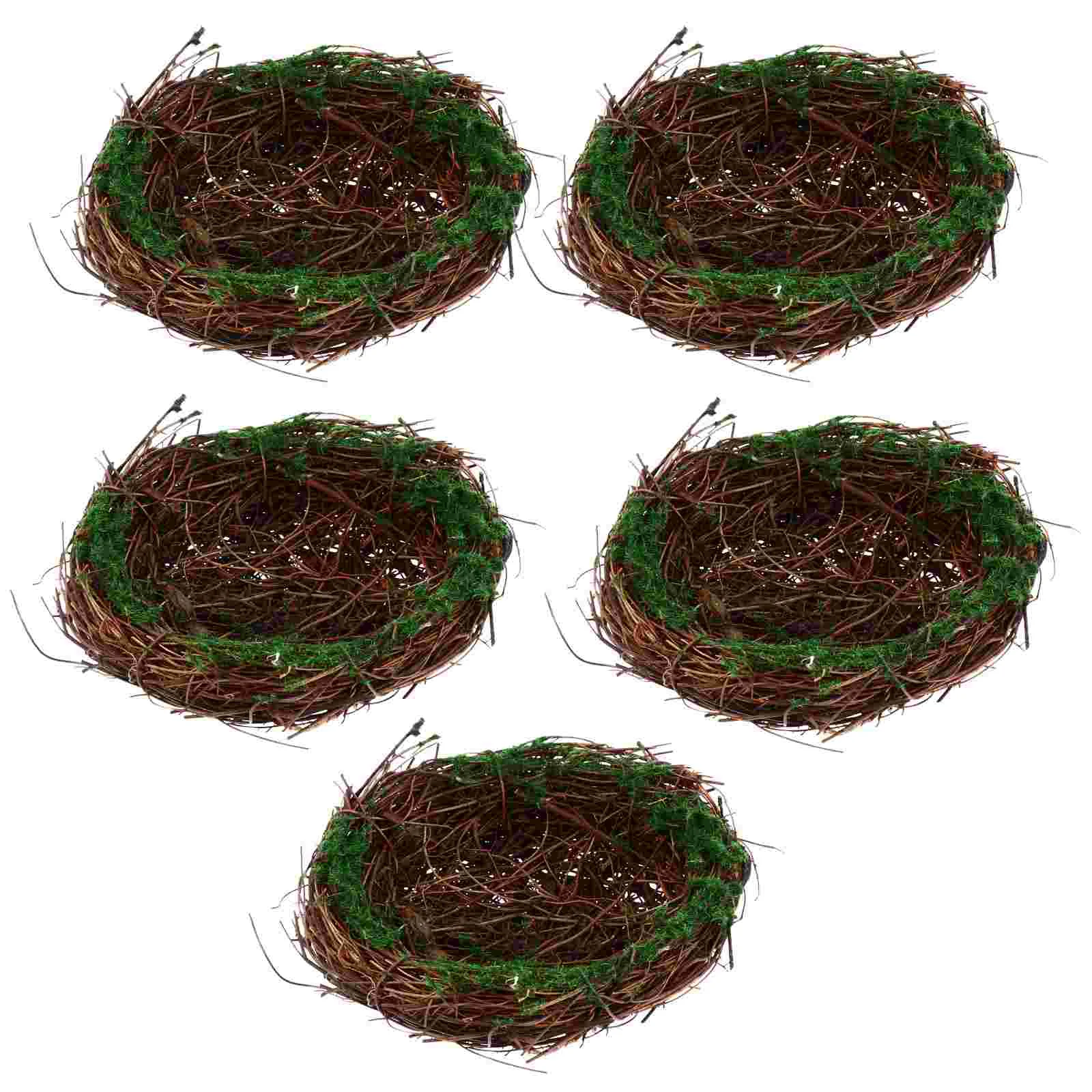 

5 Pcs Hand Decor Decorative Bird Nests House Ornaments Spring Ornaments Cabinet Decor Craft Bird Nests Eggs Toad Vine Bird Nest