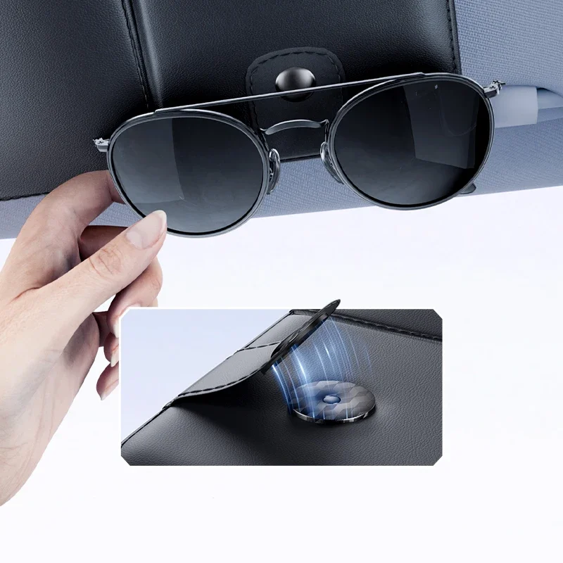 Автомобильный солнцезащитный козырек зажимы для очков кожаный органайзер ручек