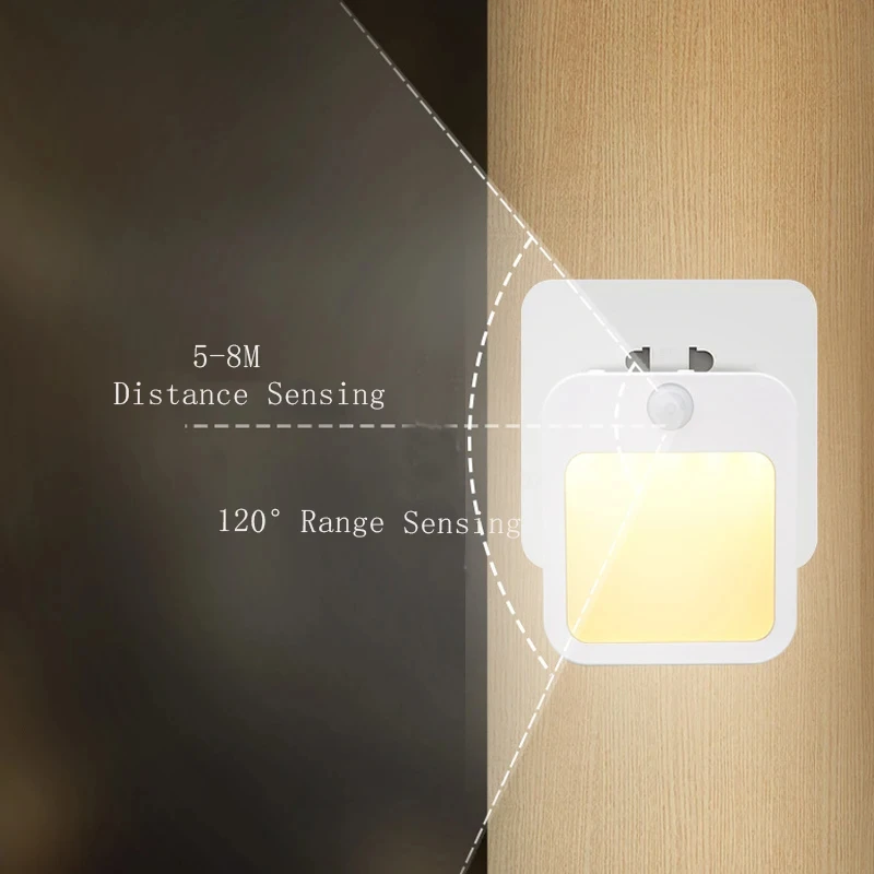 Лампа с датчиком движения настенная лампа европейской вилкой плавным