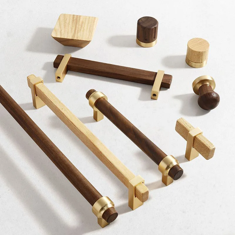 Скандинавский гардероб деревянная ручка стеклянный шкаф для витрин аксессуары