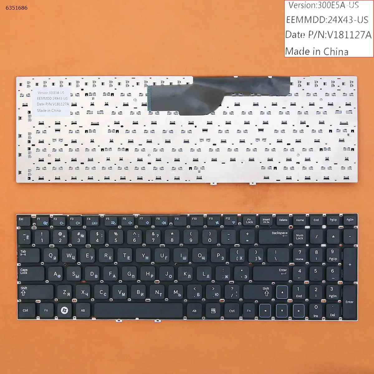 

RU Laptop Keyboard for SAMSUNG 300 Series 15.6" 300E5A 300V5A BLACK