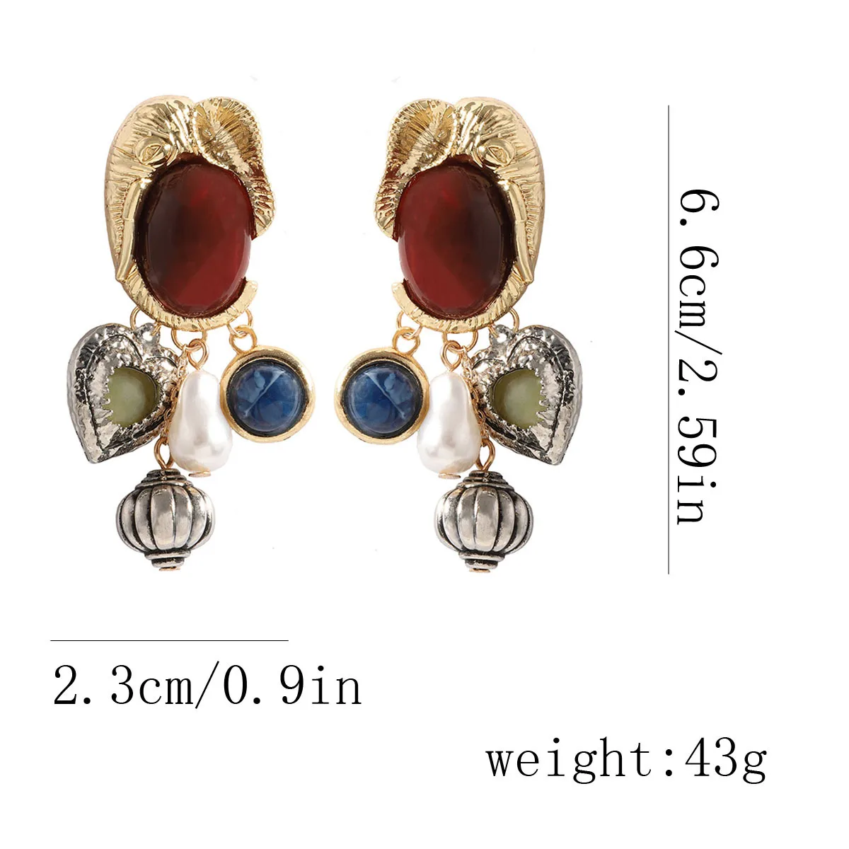 ZAA винтажные металлические серьги-капли в форме сердца из смолы с геометрическим