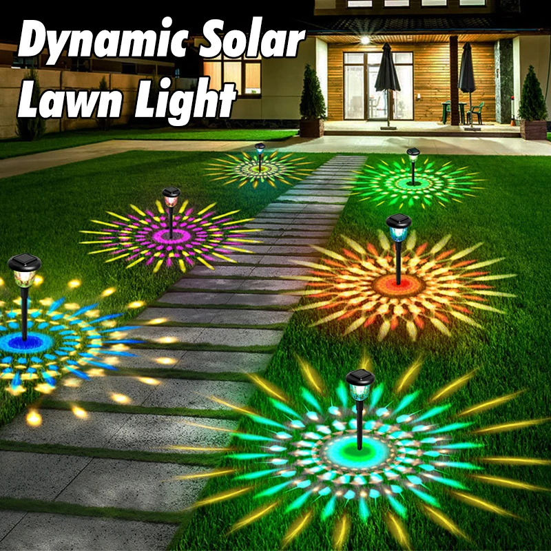 

Outdoor Dynamic Solar Lawn Light Garden RGB Multi-Color Light IP65 Waterproof Landscape Lamp For Sidewalk Courtyard Decoration