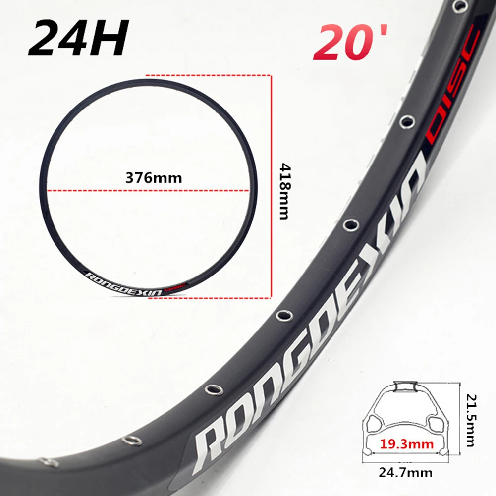 Brand New Bike Wheel Rim Rim FV/AV Nozzle 20-inch 24/28/32/36 Holes Aluminum Alloy Disc Brake Rim Double-layer