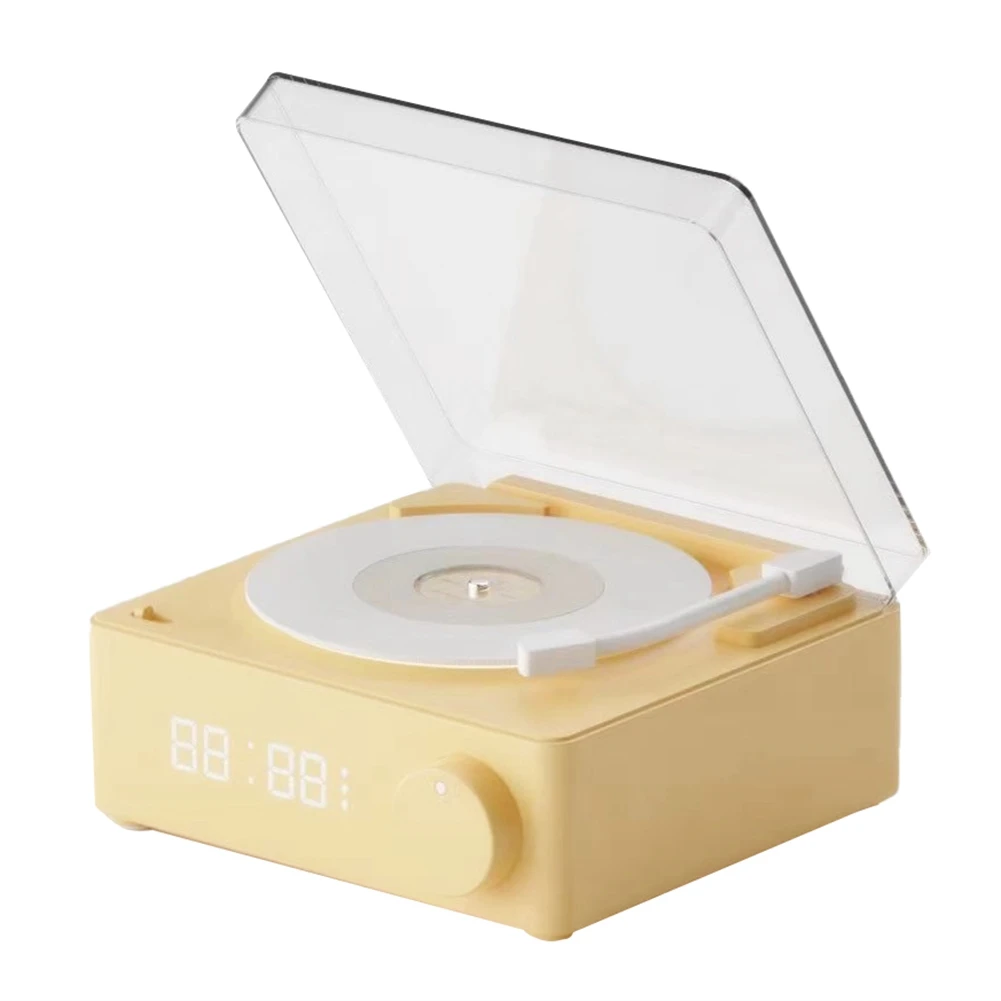 

Bluetooth Speaker Wireless Music Speaker Clocks Music Box Retro TF Card MP3 Speakers with Alarm Clock Charging(Yellow)