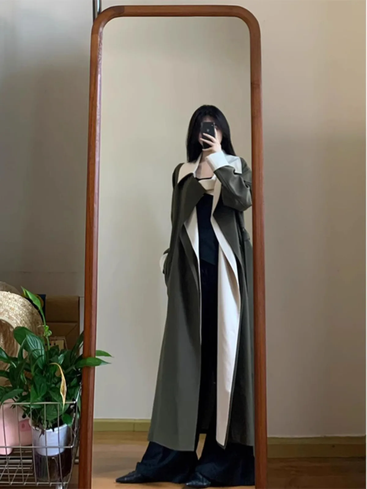 МК и Ур. Bv французский длинный плащ из двух предметов женский осенний новый