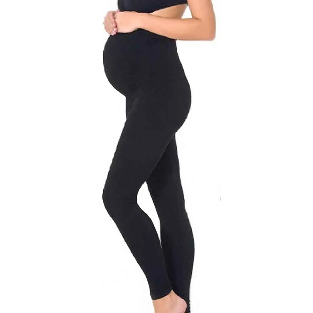 

Pregnant Women Basic Sports Fitness Stretch Seamless High Waist Gift Casual Solid Abdomen Support Full Length Maternity Legging