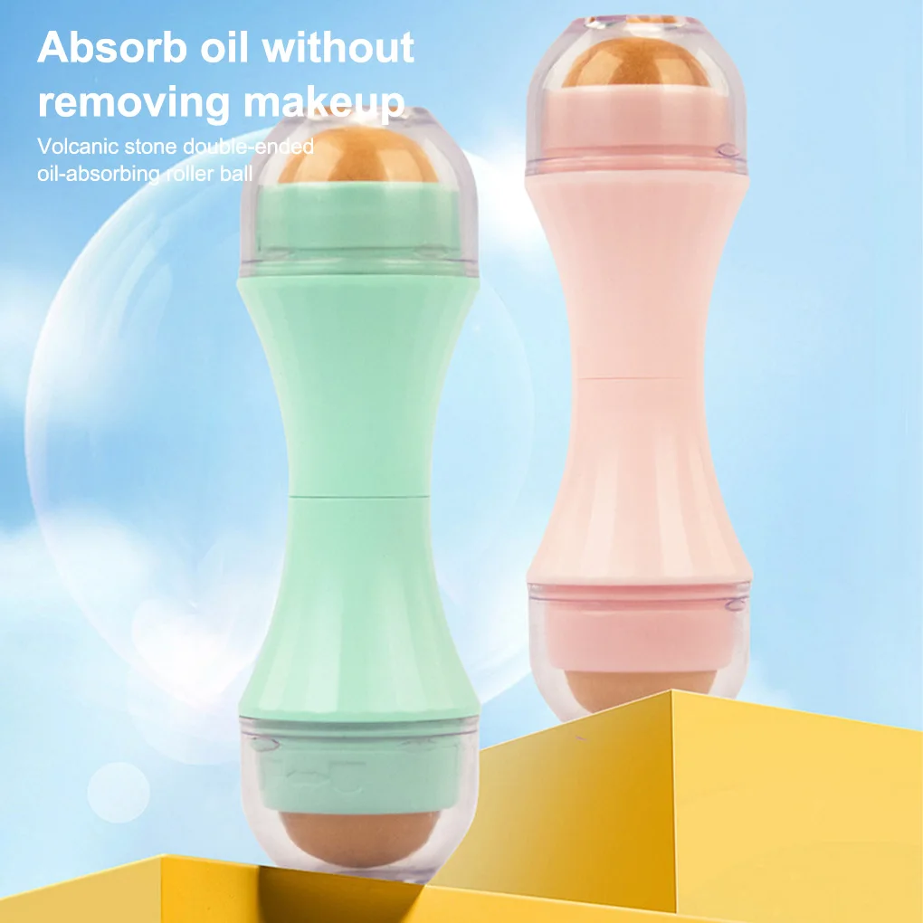 

Маслопоглощающий ролик для лица с двойными насадками, очищающий ролик, портативный прибор для снятия косметики, для домашнего салона