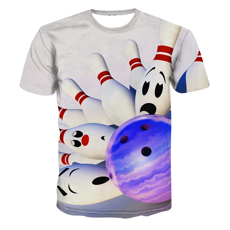 

2023 New Bowling 3d Print Men's Plus Size T-Shirt Short Sleeve Woemn Loose Fashion Top Men's T-Shirt 6xl Spring Summer