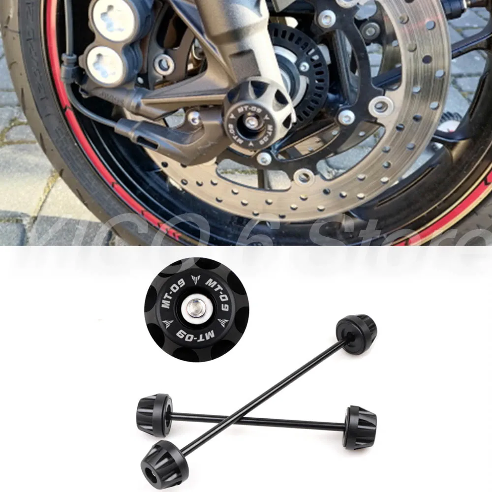 For Yamaha MT 09 FZ09 FJ09 MT09 MT-09 TRACER 2017-2021 Motorcycle Front And Rear Wheel Fork Axle Sliders Cap Crash Protector