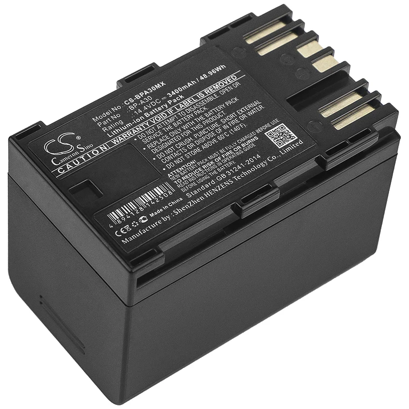 

CS 3400mAh/48.96Wh battery for Canon CA-CP200L,EOS C200,C200 PL, C200B,C300 Mark II,C300 Mark II PL,XF705 BP-A30