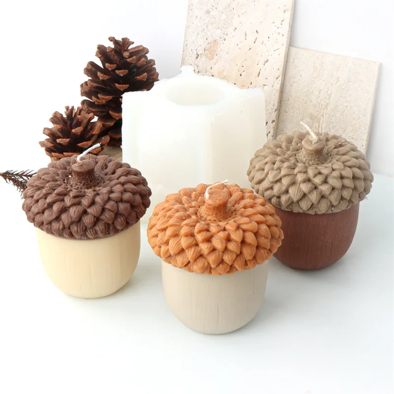 

Large Acorn Candle Silicone Mold for Handmade Chocolate Decoration Gypsum Aromatherapy Soap Resin Candle Silicone Mould
