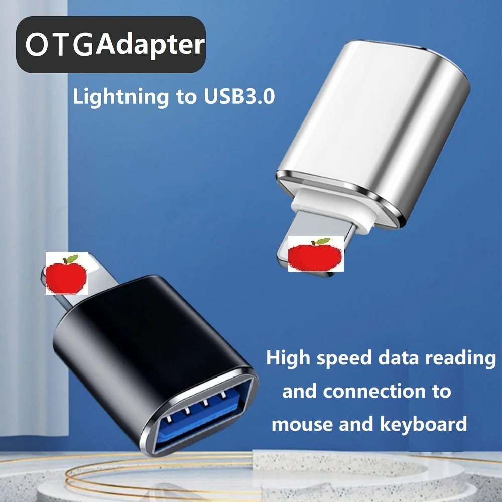 

Lightning Male to USB3.0 Female Adapter OTG Portable USB Adapter OTG Data Sync Cable for iPhone14/13/12/11iPad/Card Reader/Mouse