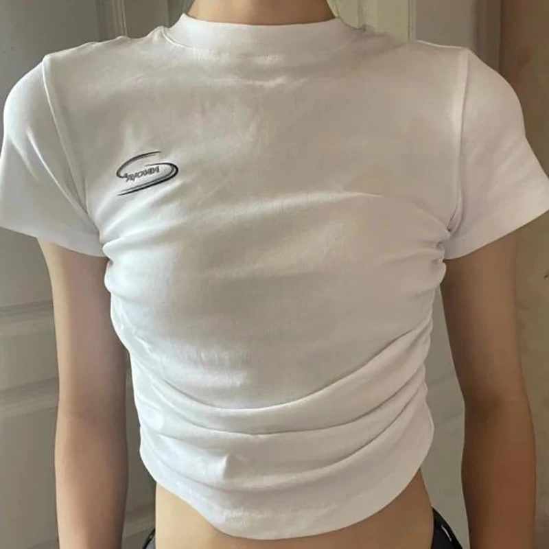 Женский короткий топ до пупка Y2K