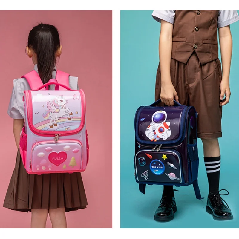 Cute Girl Princess Mermaid Unicorn Boy Astronaut Large Backpacks New Cartoon Dinosaur Fashion Children Clamshell Schoolbags Hot