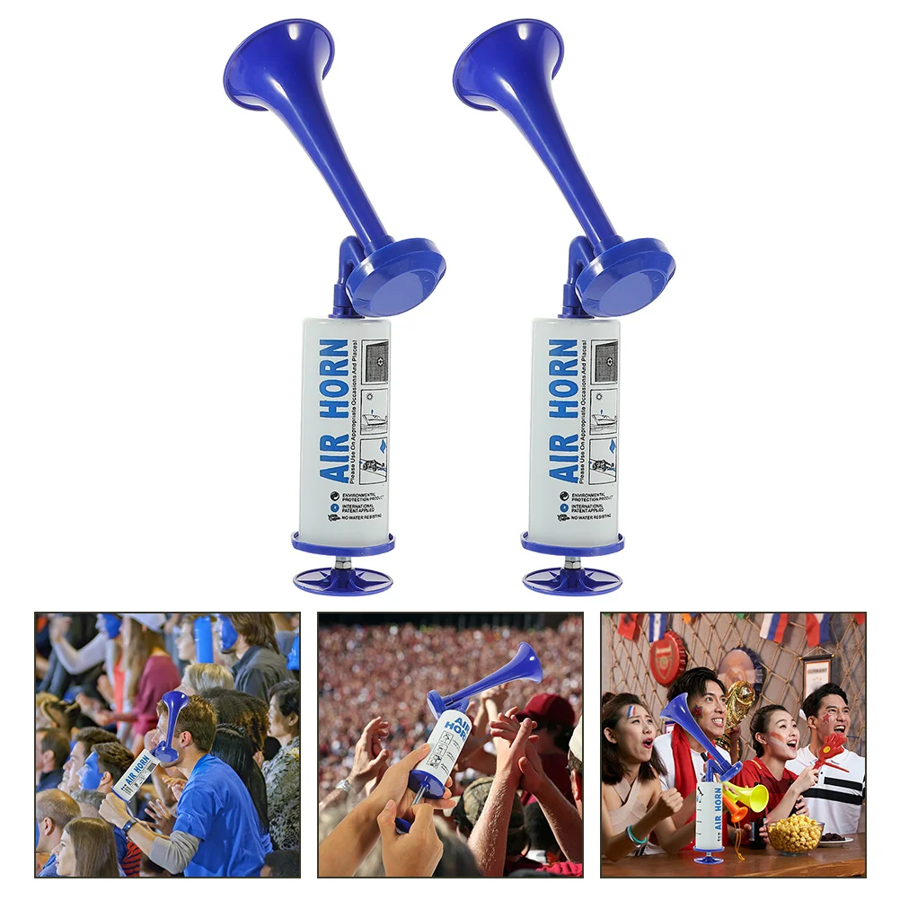 

2 Pcs Handheld Air Pump Horn Portable Noisemakers Soccer Party Favors Abs Fans Football Event Horns
