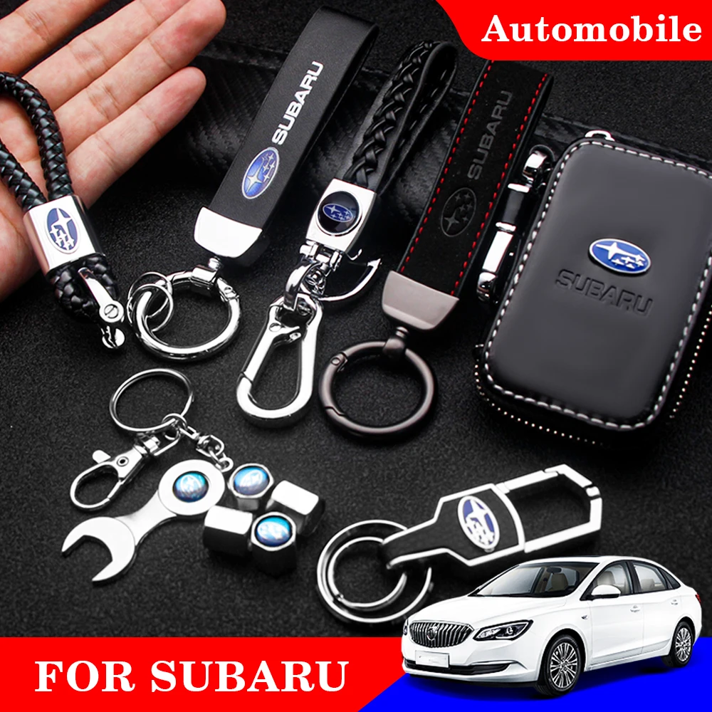 Автомобильный металлический брелок кожаный для ключей с 3D логотипом чехол