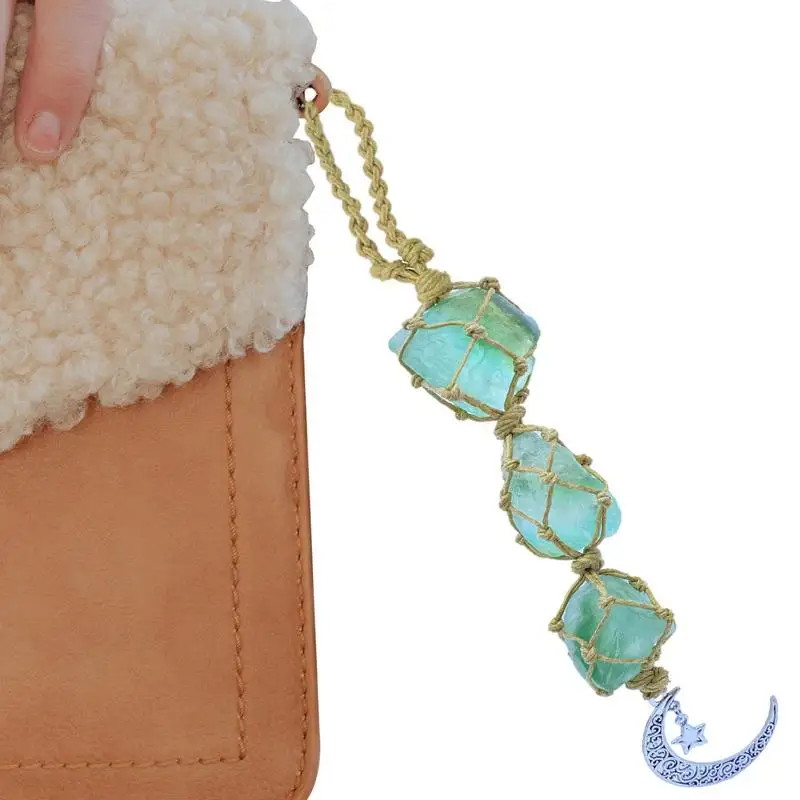 

Crystal Car Charm Crystal Moon Star Rear View Mirror Pendant Auto Pendant Interior Rear View Mirror Charm Accessories Window