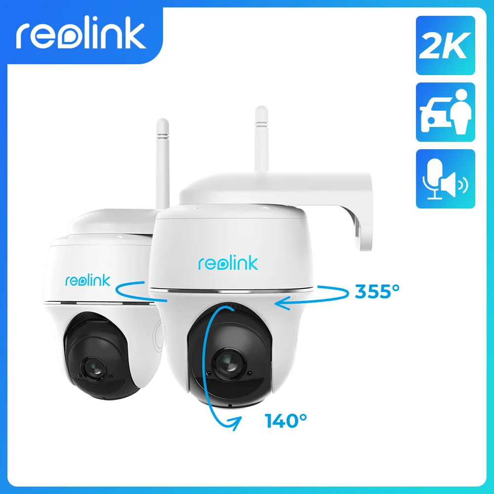 

Reolink Argus PT 4MP Battery WiFi Camera Smart Wireless PT 2K Security Camera for Outdoor Indoor Security(2 Packs)