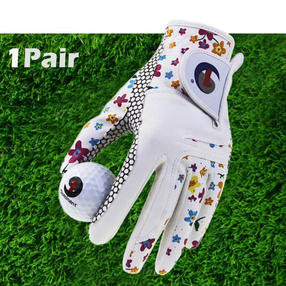 

Golf Glove Women Ladies Pair Cool Leather Both Hand Summer Floral Colorful Breathable for Non Slip Gloves 1 Pair