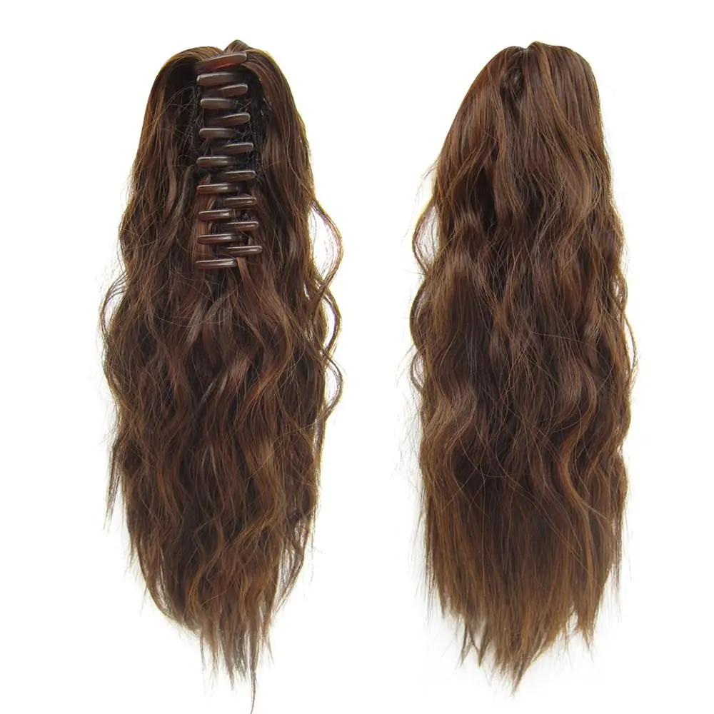 

Женский синтетический конский хвост, накладной парик с зажимом для волос, волнистые вьющиеся волосы для девочек
