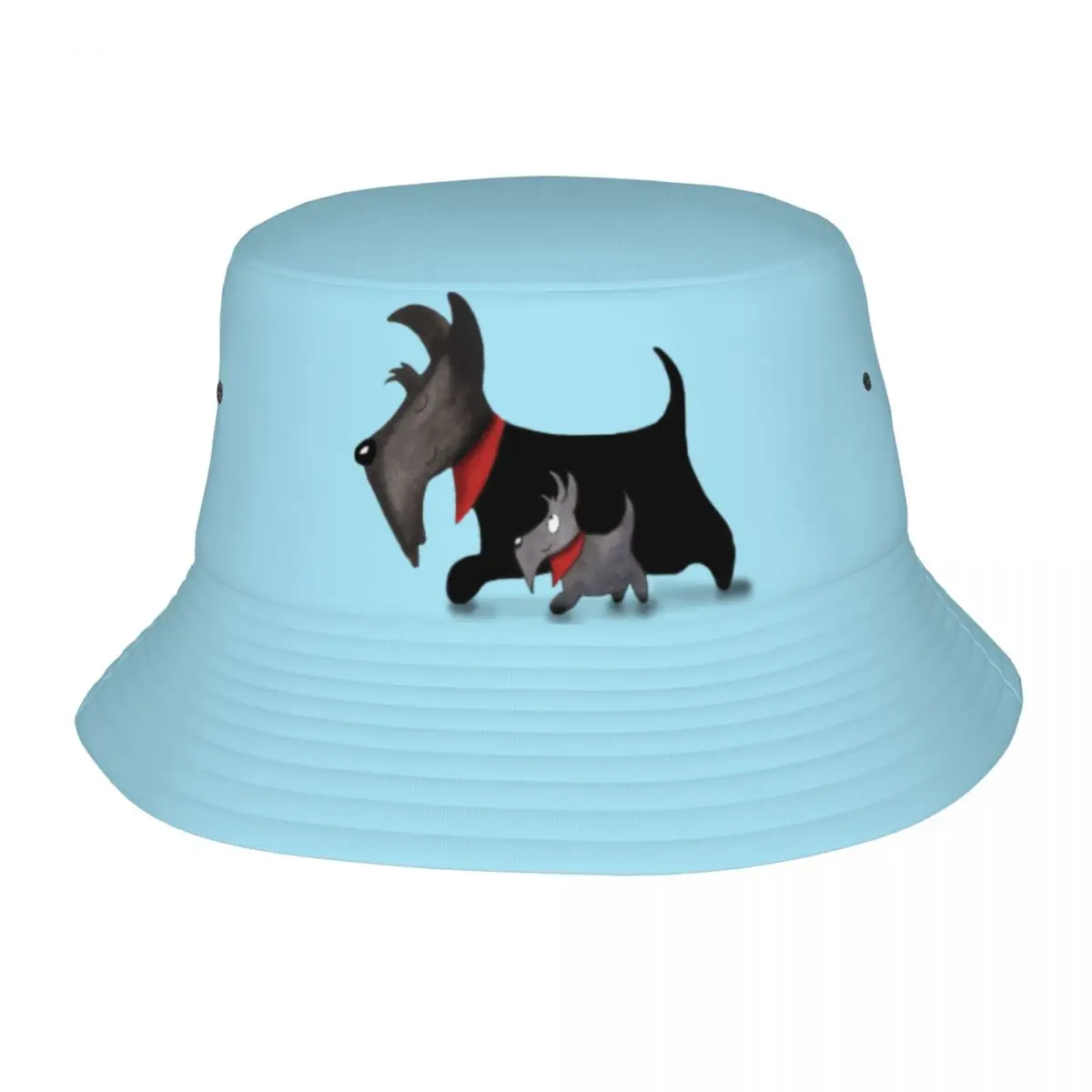 

Scottie Dogs Cartoon Graphic Bucket Hats for Men Women Scottish Terrier Summer Travel Beach Scottish Terrier Fisherman Cap