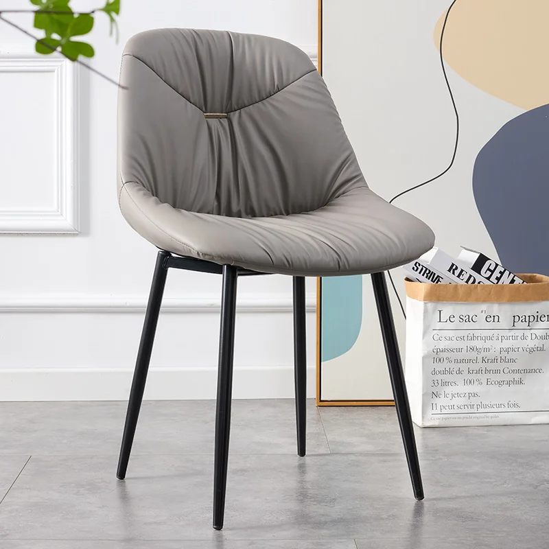 

Black Metal Legs Dining Chairs Modern Luxury Bedroom Minimalist Dining Chairs Comfortable Italian Sedie Home Decor GXR46XP