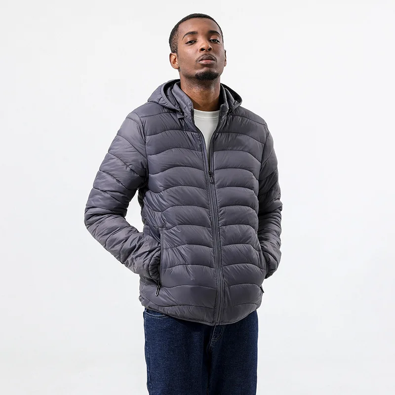 Men's Padded Light Hooded Jacket Pork Ribs Jacket