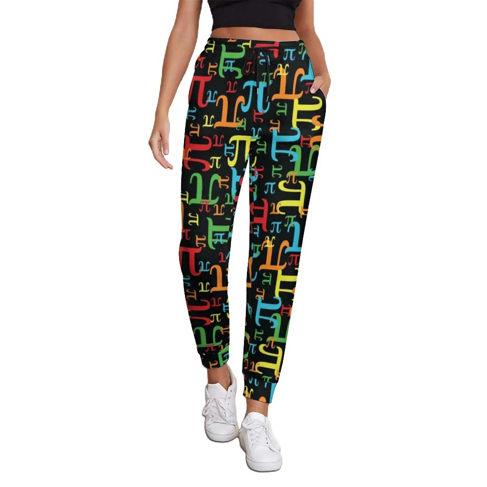 

Colorful Math Pants Spring Neon Pieces of Pi Home Sweatpants Female Aesthetic Graphic Trousers Big Size 3XL