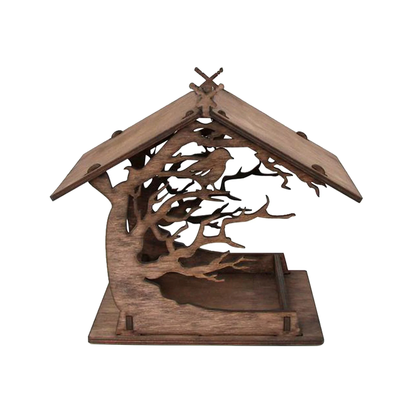 

«Сделай сам», кормушка для птиц, подвесной домик для сада, виллы, деревянный птичий домик с крышей, подарок, несобранный, для балкона, отдельн...