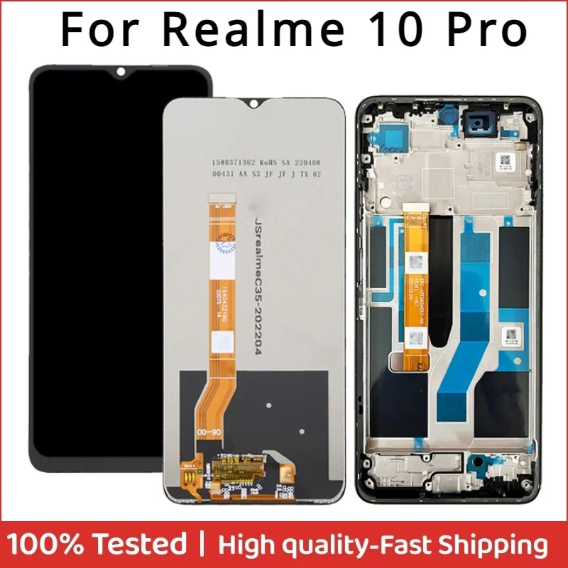 6 72 ''IPS для OPPO Realme 10 Pro RMX3663 RMX3660 RMX3661 ЖК-дисплей с цифровым преобразователем