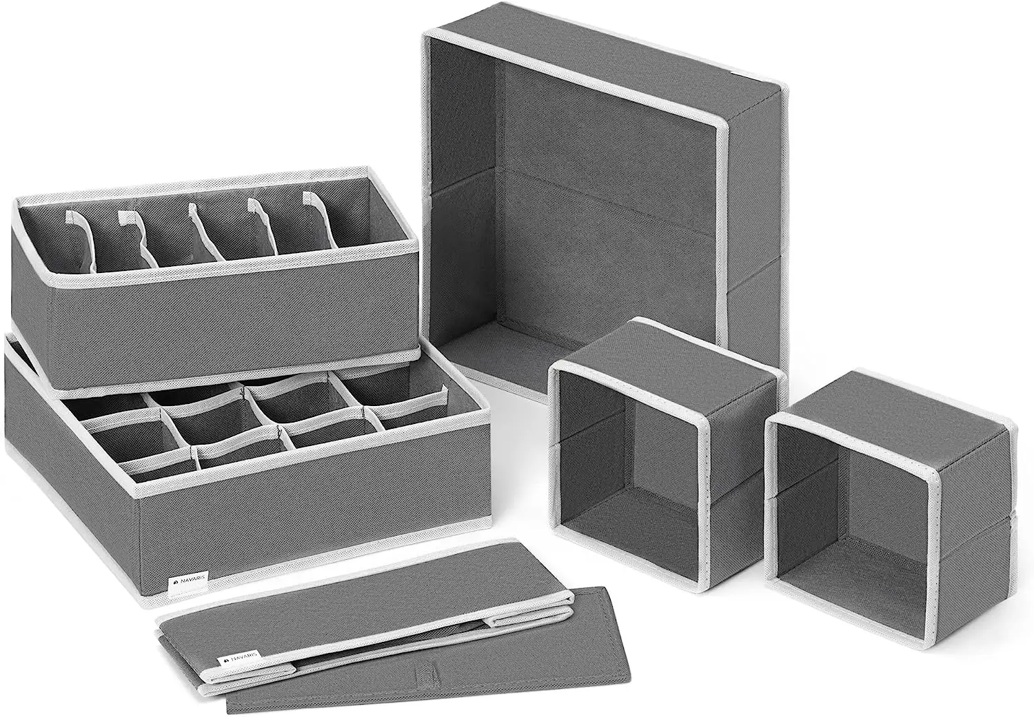 

6X Organizadores de cajones con Compartimentos - Caja de almacenaje de Tela Plegable - Organizador de Armario para Ropa Interior