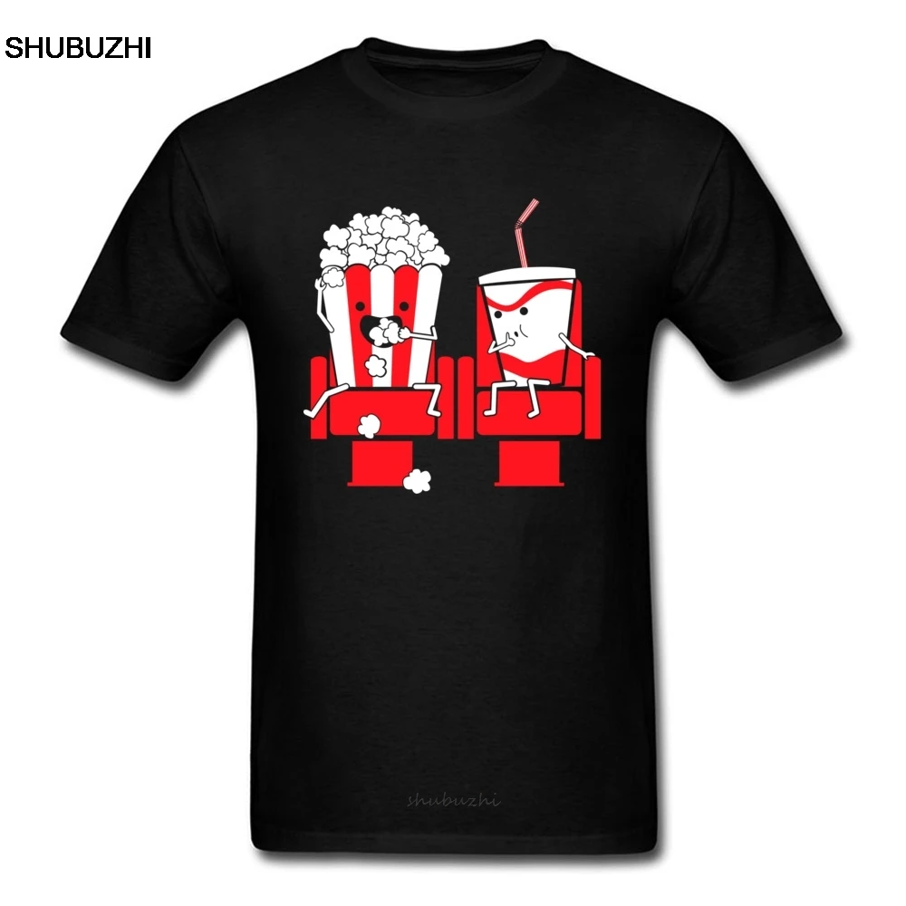 

Funny T-shirt Men Lovely Movie T Shirts Custom Lovers Tshirt Couple Matching Cartoon Tops Popcorn Drink Print Tees Humor