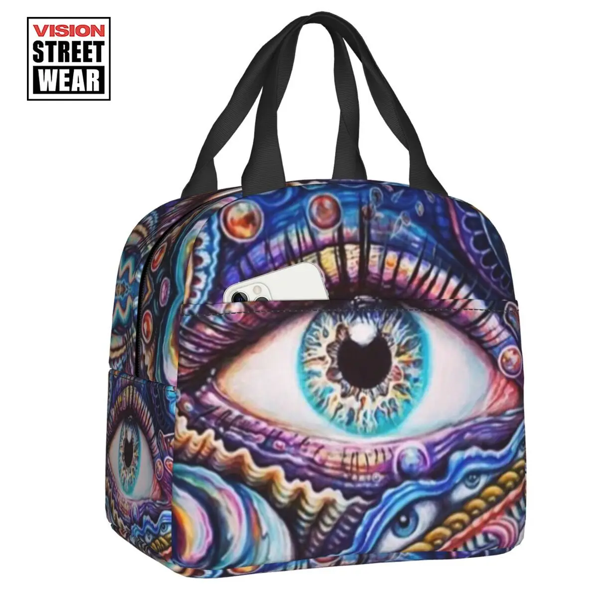 

Eye See You Insulated Lunch Bag For Resuable Evil Eyes Mystic Abstract Art Thermal Cooler Lunch Box Kids School Children