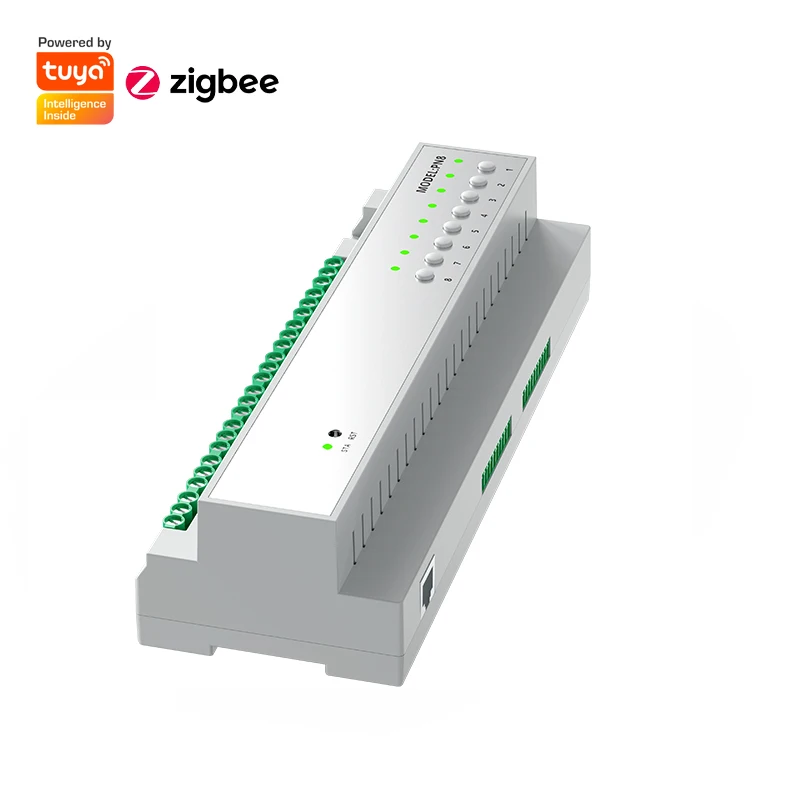 Фото RSH Tuya ZigBee 8-канальный контроллер питания 16А/50А, модуль умного Wi-Fi-выключателя с поддержкой RS485 для отелей №2