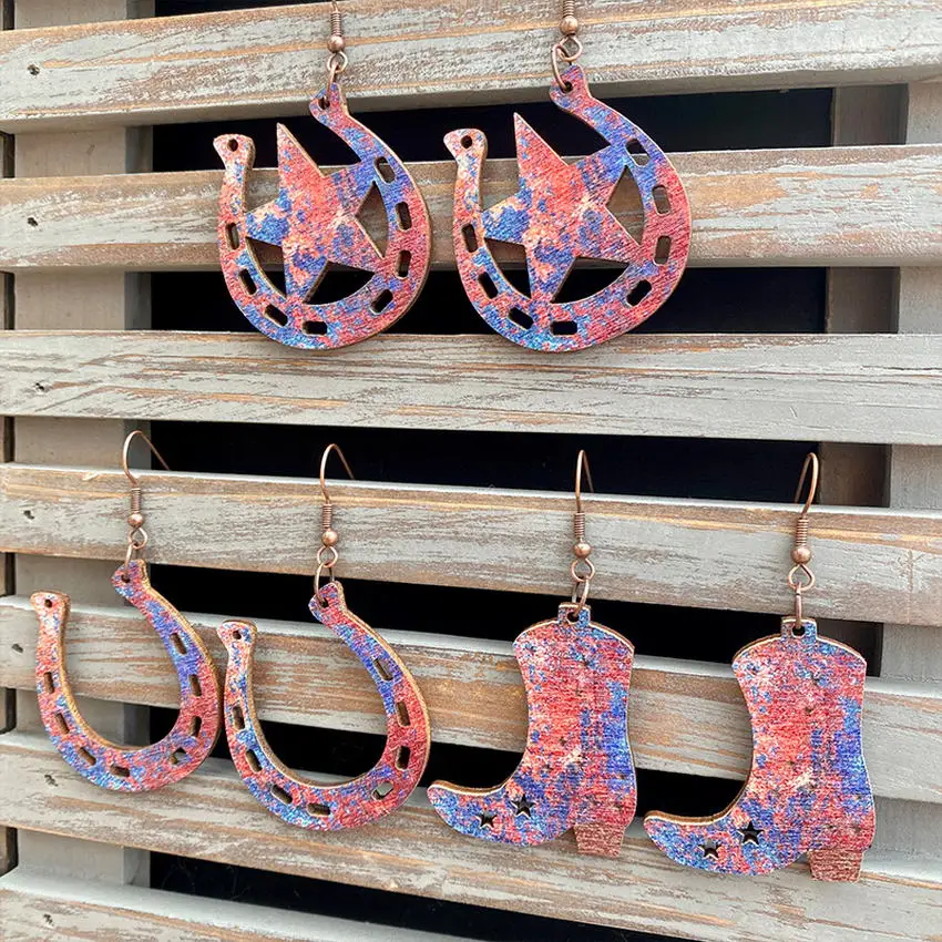 Женские серьги в форме подковы со звездами | Серьги-подвески