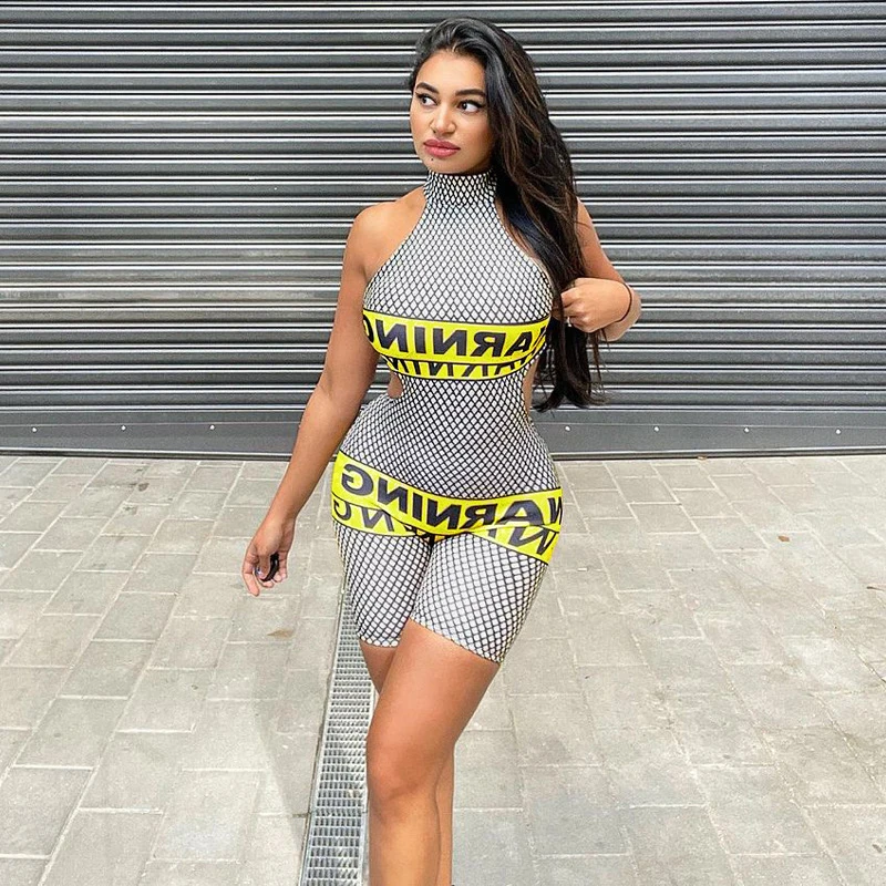 

Bath Exits For Beach Women Casual Summer Dress Cover Up Wear New 2023 Plaid Letters Print Sexy Backless JumpSuit Neck Solid