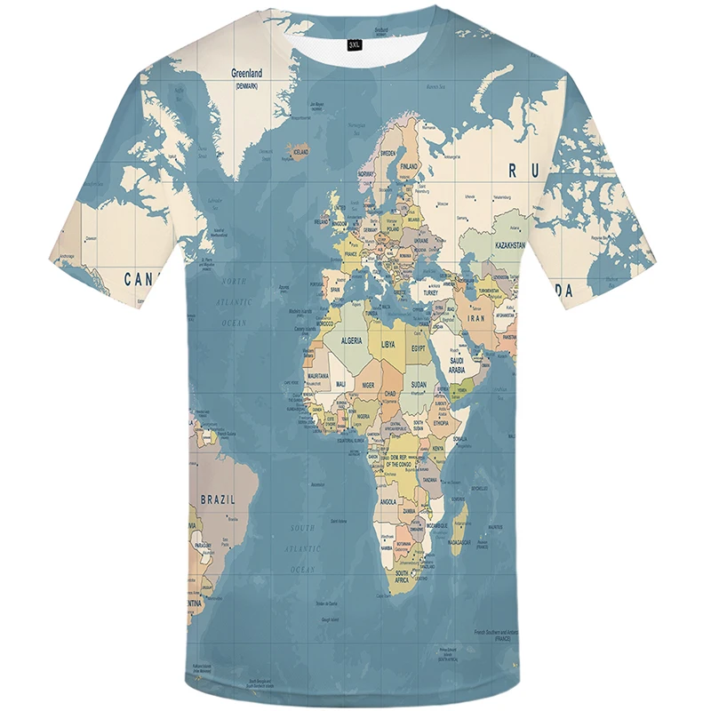 

World Map 3D Printed T Shirt Summer Men Women Fashion Streetwear Short Sleeve O Neck Oversized T Shirt Unisex Clothes 6XL