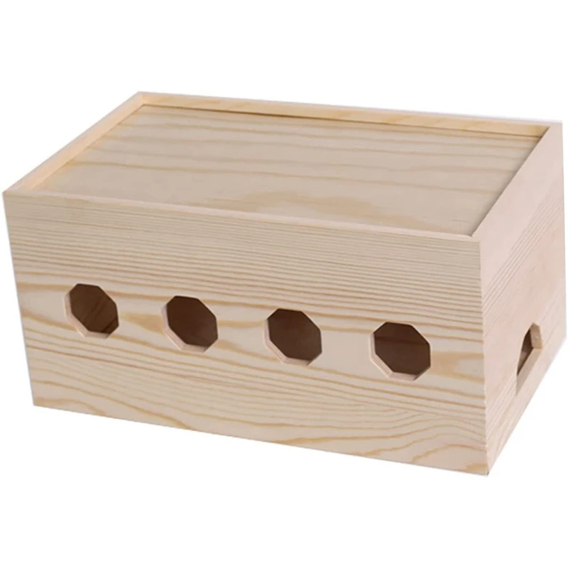 

Wood Style Cable Organizer Box, Wire Organizer Home And Office Cable Organizer For TV, Computer Hide And Power Strip