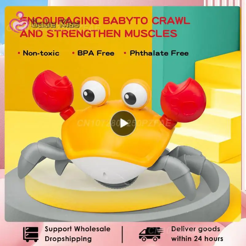 

Creative Musical Crab Toy Crawling Crab Usb Charging Automatically Avoid Obstacles Rechargeable Induction Crab Children Gift